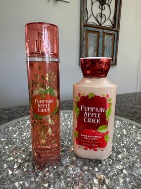 Bath & Body Works Pumpkin Apple Cider Fragrance Mist & Lotion - NEW